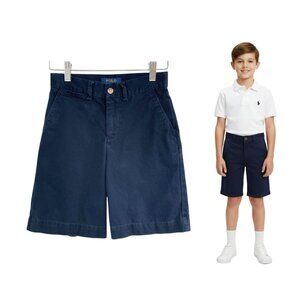 Polo Ralph Lauren Shorts Boys 8 Chino Navy Blue Flat Front Preppy School Uniform